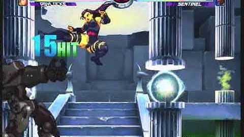 MvC2: Psylocke 5-hit nj Infinite vs Sentinel (after jumping over HSF)