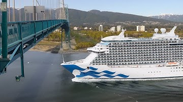 Giant Cruise Ship Tries to Pass Under Low Bridge