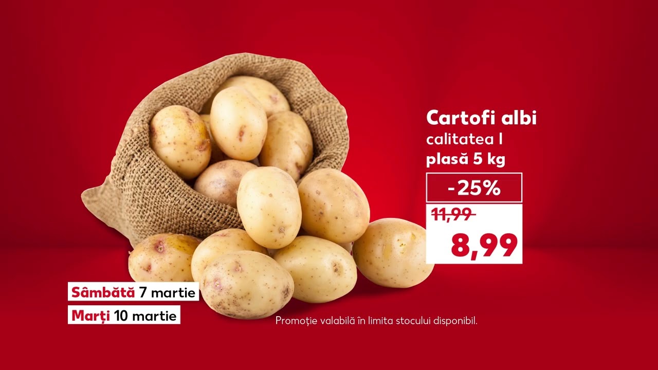 Ofertele Kaufland din 7-10 martie: cartofi albi, pui grill și bere #kaufland  #oferte
