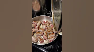 Making Big Pot Of Spaghetti And Homemade Meatballs 