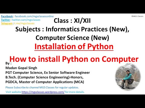 Python Installation on Computer for XI/XII-Computer Science (New) and Informatics Practices (New)