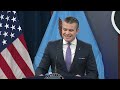 Defense Secretary Pete Hegseth and General Dan Caine hold a press briefing