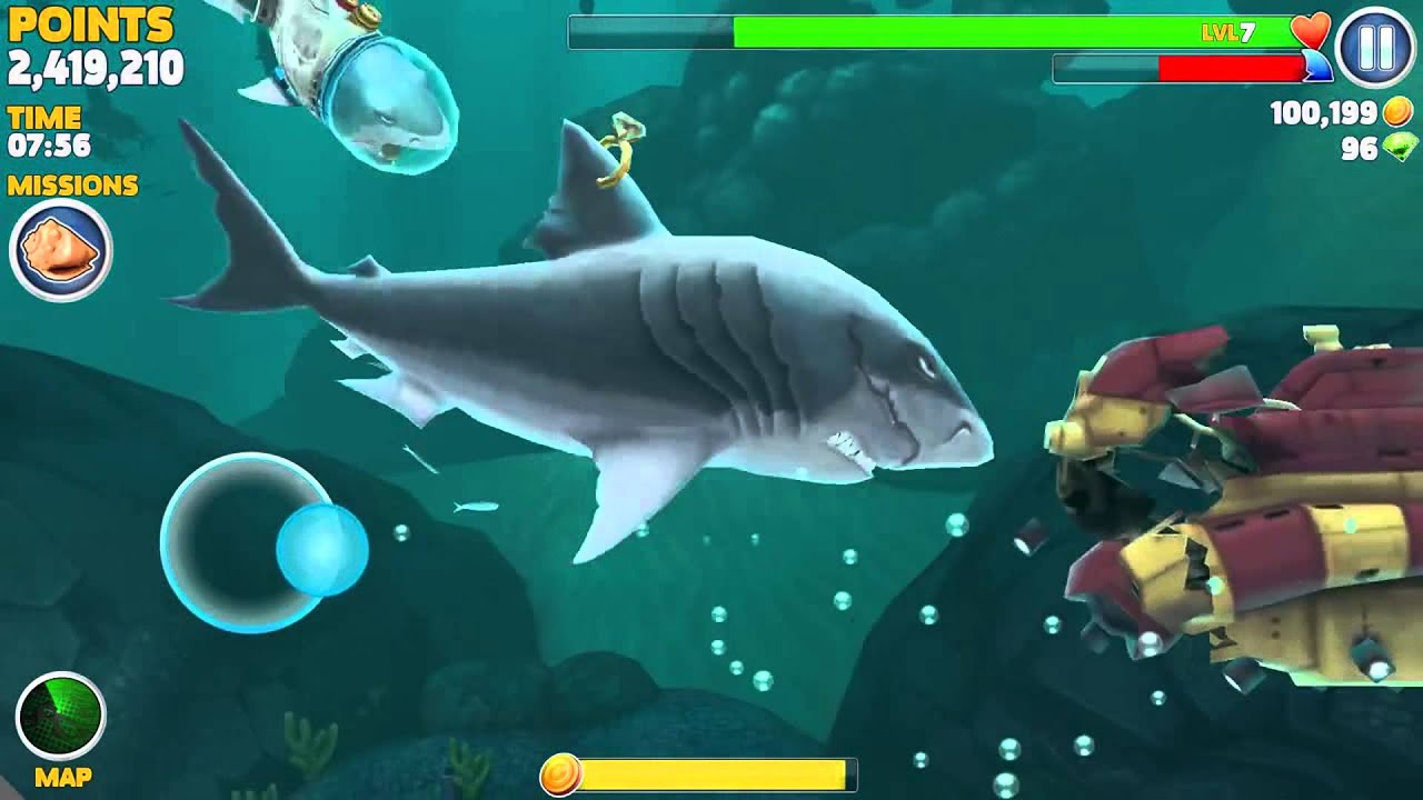 Хищные акулы на северном полюсе. Играем игру на Андроид. - YouTube