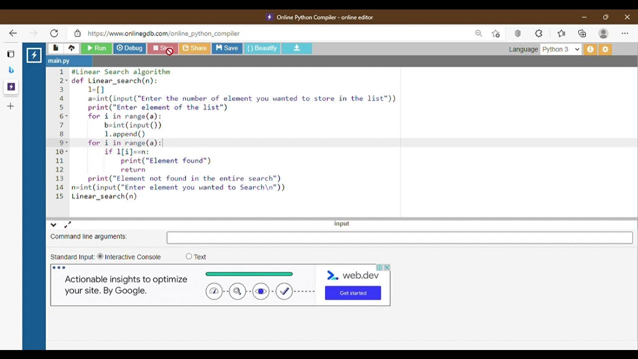 Linear Search Algorithm in Python using Iteration and Recursion - YouTube