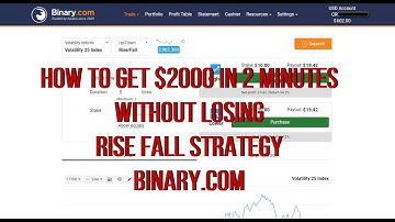 HOW To Get $2000 in 2 Minutes Without Losing - Rise Fall Strategy - Binary.com