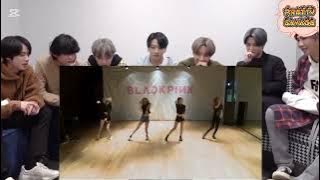 BTS reaction to BLACKPINK 'PLAYING WITH FIRE' dance practice