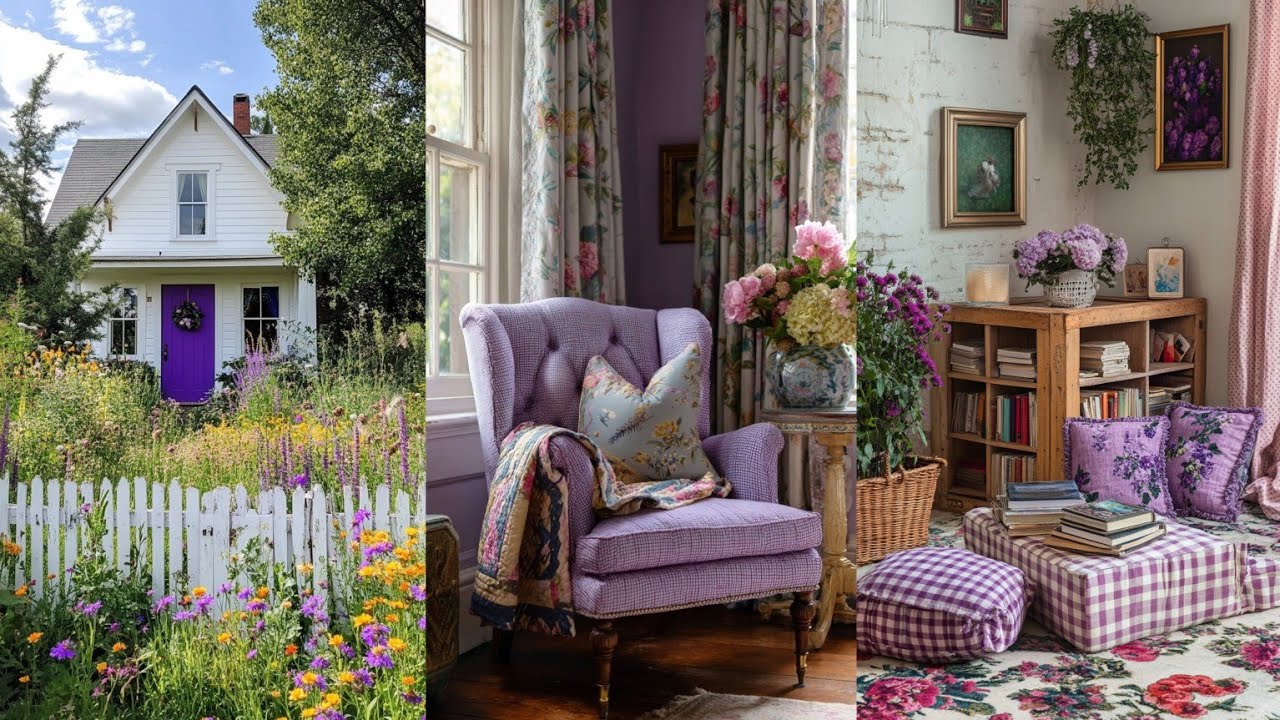 🏡NEW ✨️ Rustic Meets Modern! Purple Countryside Cottage Farmhouse Decor | Stunning MIX OF OLD & NEW