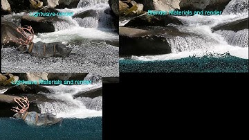 Reindeer in the stream - lightwave and Blender comparisons