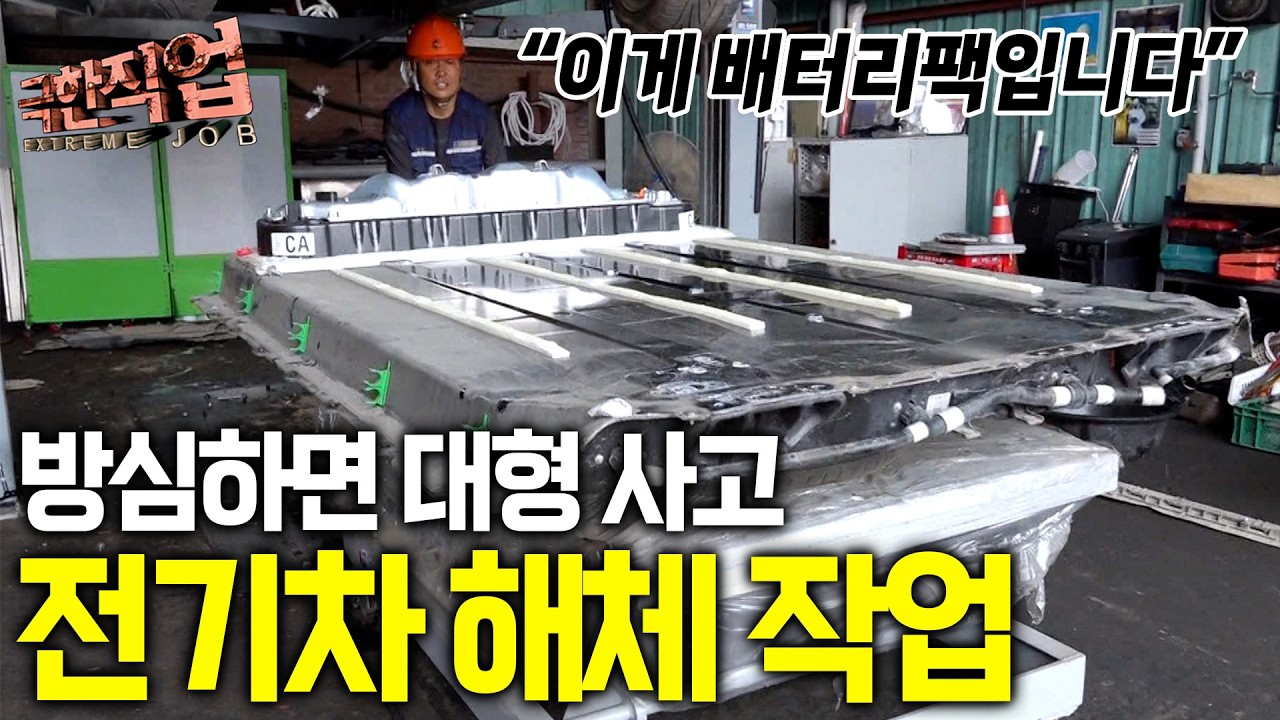"고압 전류가 흐르고 있어요" 전기차 폐차 보상금, 일반 자동차보다 더 받을까? 폐차장 자동차 해체 현장 전격 공개｜극한직업