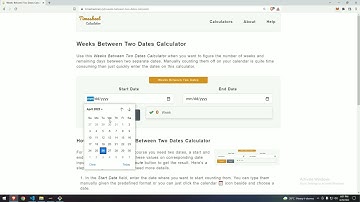 Weeks Between Two Dates Calculator