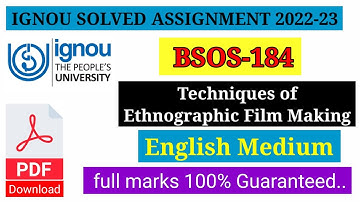 ignou bsos 184 ignou solved assignment 2022-23 bag bscg bhag bcom
