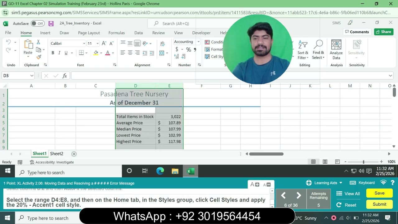 Excel Chapter 02 Simulation Training | Excel Chapter 02 Simulation Exam |Excel Chapter 02 Simulation