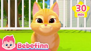 Boo! ‍⬛ Fluffy Animal Friends and Bebefinn FamilyㅣNursery Rhymes Compilation