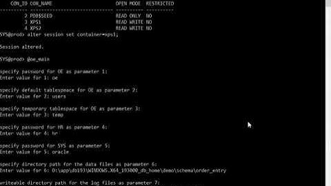 Installing Oracle OE Sample Schema