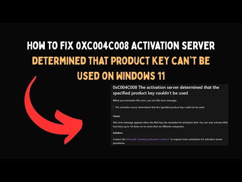 How to Fix 0xC004C008 Activation server determined that product key can't be used on Windows