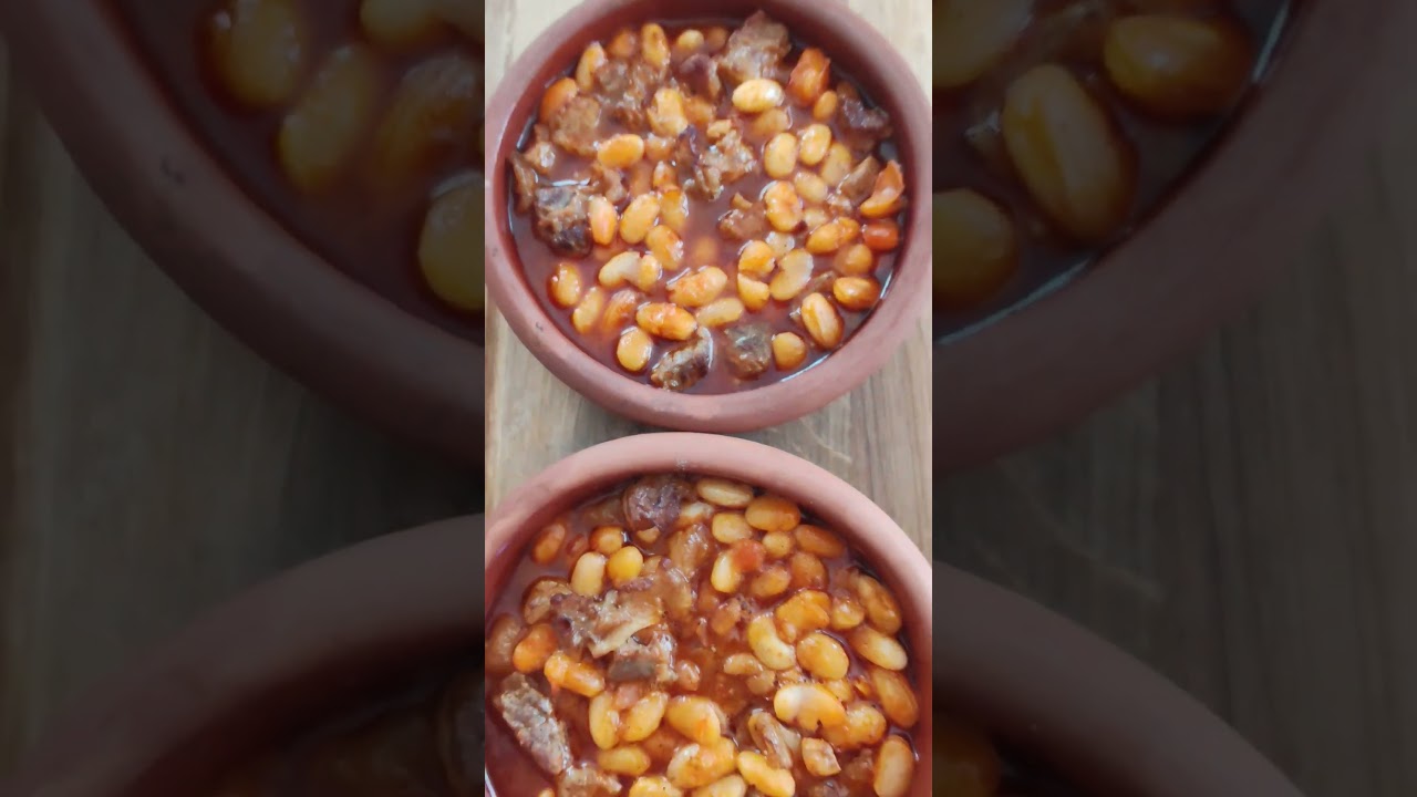 PRATİK AKŞAM YEMEĞİ MENÜSÜ /GÜVEÇTE ETLİ KURU FASULYE #keşfet #food #cooking
