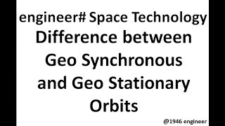 Difference between Geo Synchronous and Geo Stationary Orbits