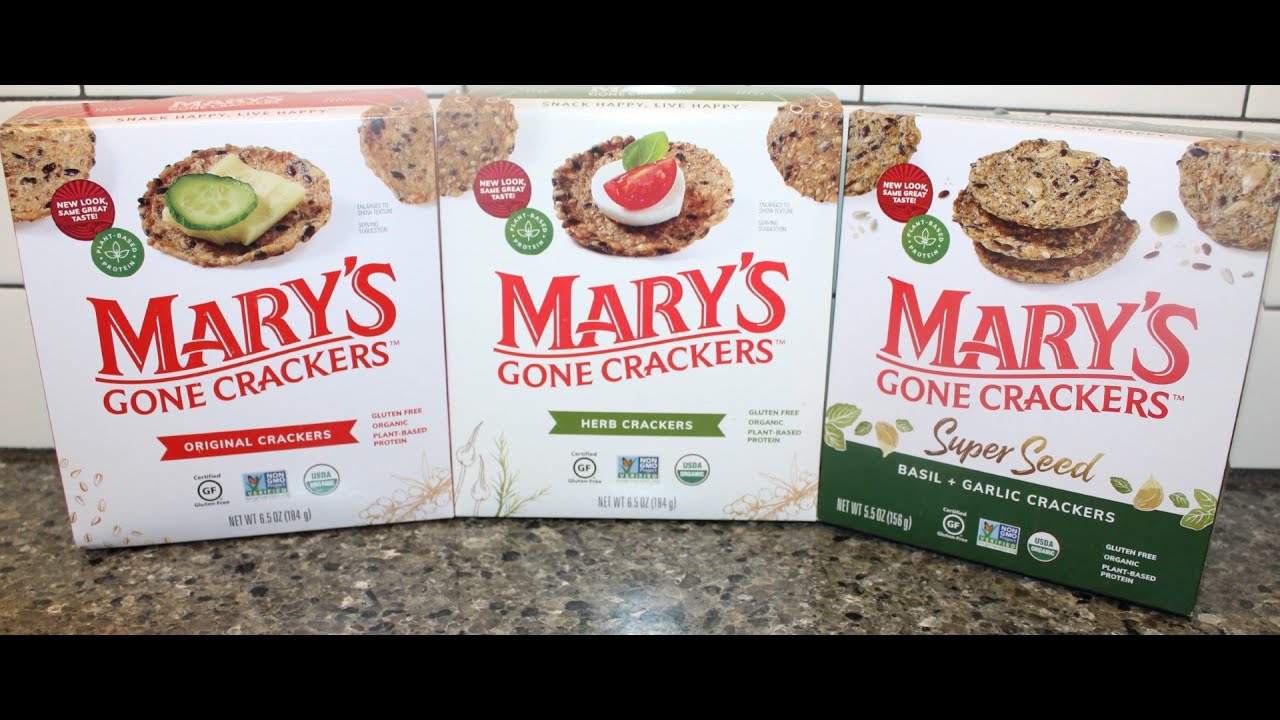 Mary’s Gone Crackers Original, Herb and Basil + Garlic Review YouTube
