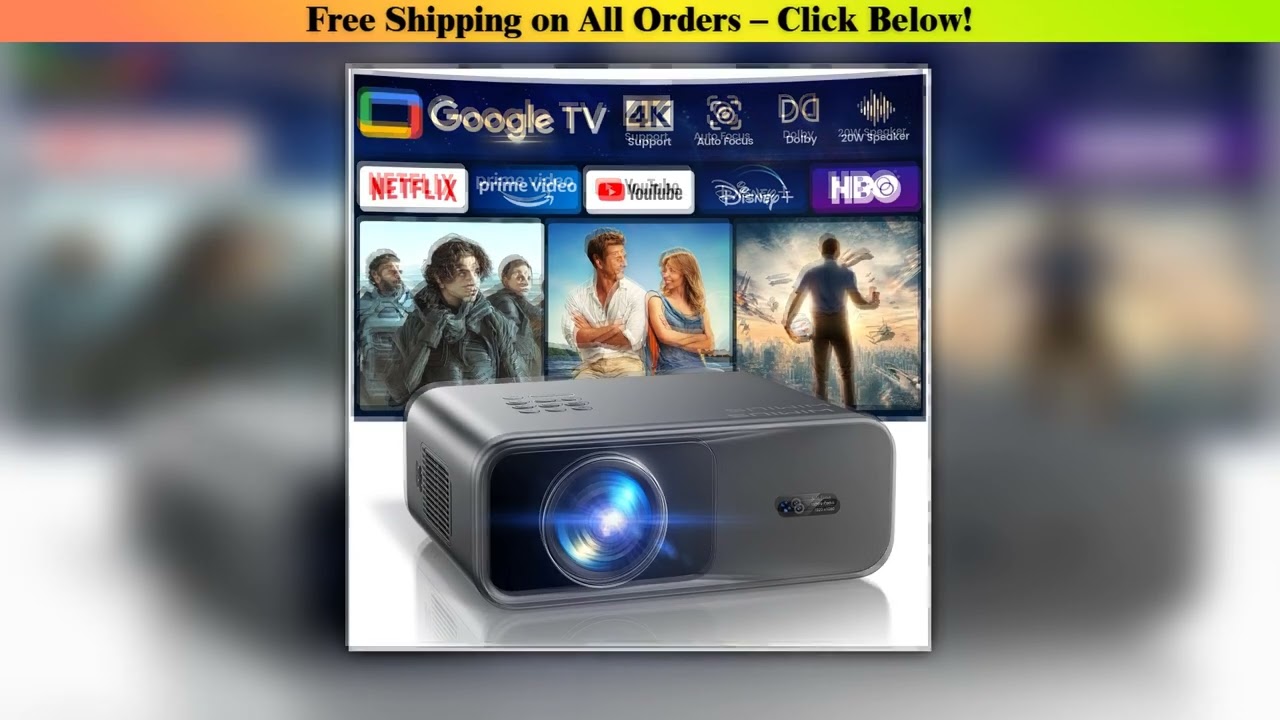 WIMIUS 1200 ANSI Google TV Projector 4K Support FHD 1080P Beam Mini Projectors for Movies Home