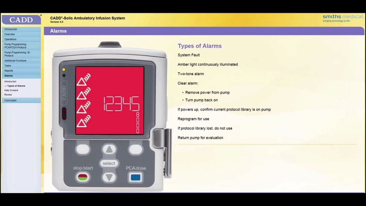 CADD-Solis V4 Pump Training: ALARMS & TROUBLESHOOTING / HELP SCREENS [Part 14/15]