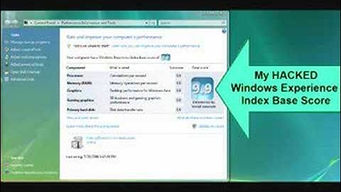 Vista Windows Experience Index HACK.....