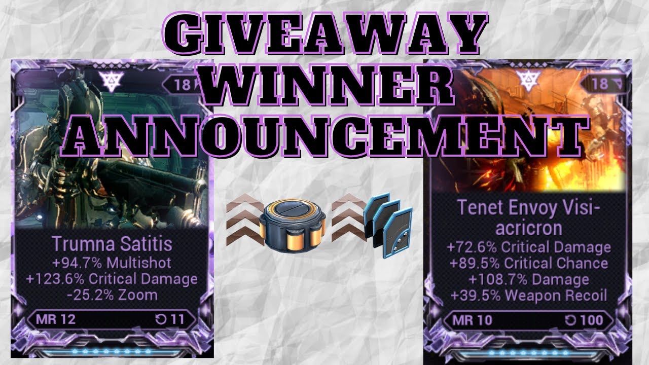 Warframe Riven Giveaway Winners Envoy & Trumna YouTube