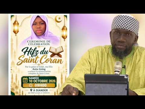 DIRECT Orphelinat Oustaz Niang MBAYE : cérémonie en l'honneur de la Hafiza Anta GNINGUE (10-10-26)
