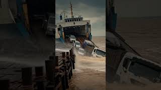 Kapal Gagal Sandar Di Dermaga, Kendaraan Terjun Ke Laut