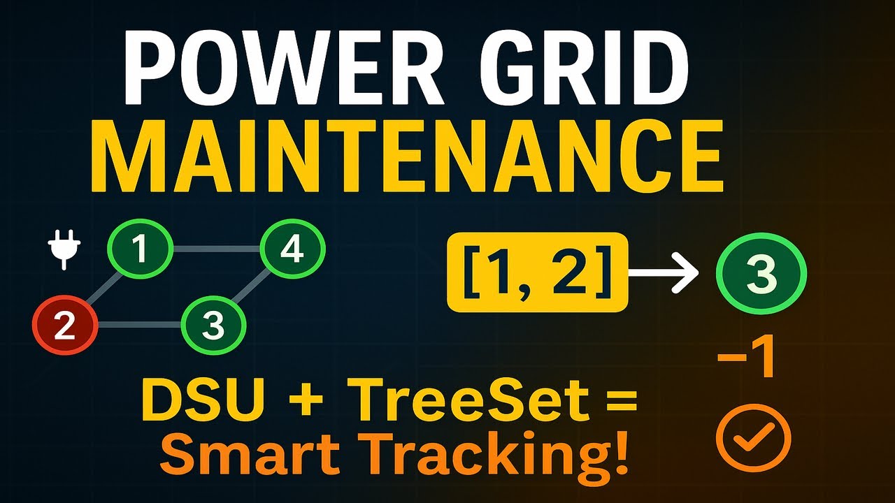 Power Grid Maintenance | Java DSU + TreeSet Solution | Efficient Online ...