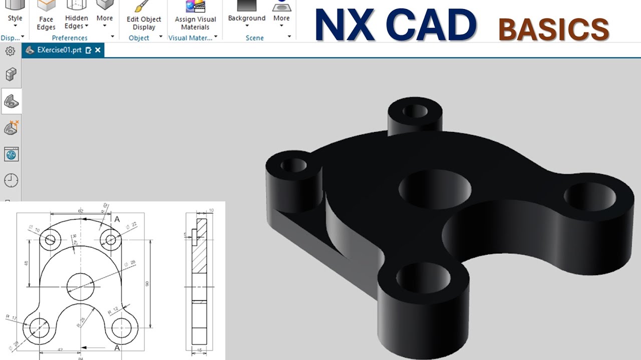 NX CAD | Basic Sketches & Extrude Feature Tutorial |