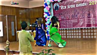 Teej program 2022💗🥀🦋💞of Nepal two beautiful girls dancing in song lelo pudina🇳🇵💗🥀🦋💞🤞 screenshot 4