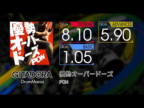 【GITADORA】 優勢オーバードーズ (EXTREME ~ BASIC) Drum
