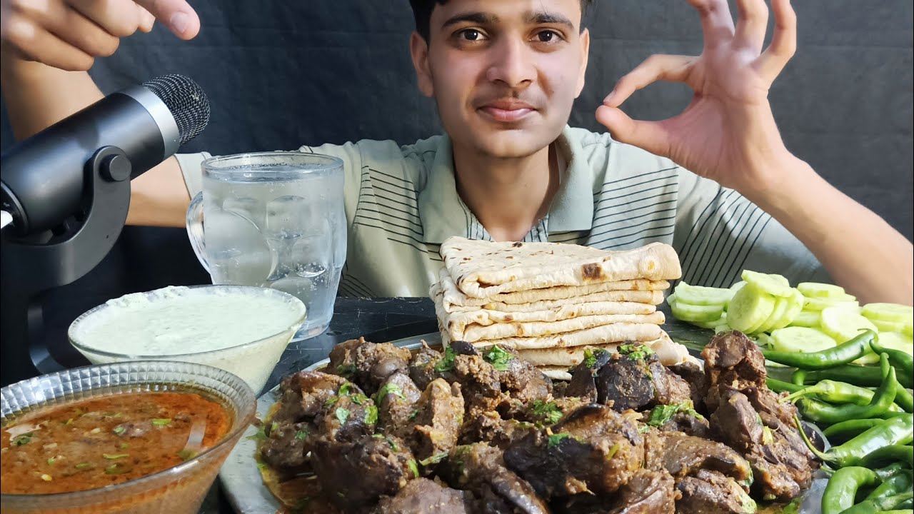 ASMR;EATING ROTI WITH CHICKEN LIVER &GIZZARD CURRY |ASMR  EATING SHOW | CHICKEN LIVER MUKBANG|