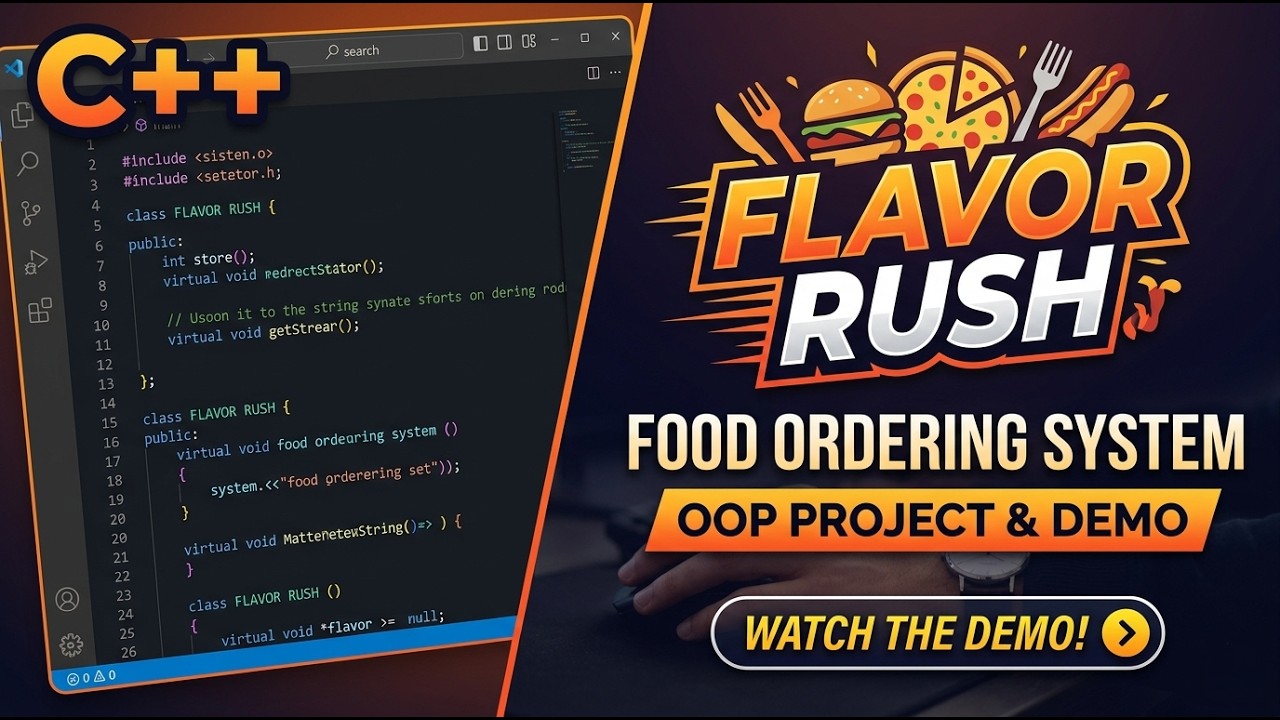 Building a Full Food Ordering System in C++ | FLAVOR RUSH | (OOP ...