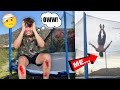 I Flipped OUT Of My TRAMPOLINE **Almost Broke My Legs**