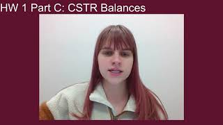 HW 1 Part C Process Dynamics and Controls: CSTR