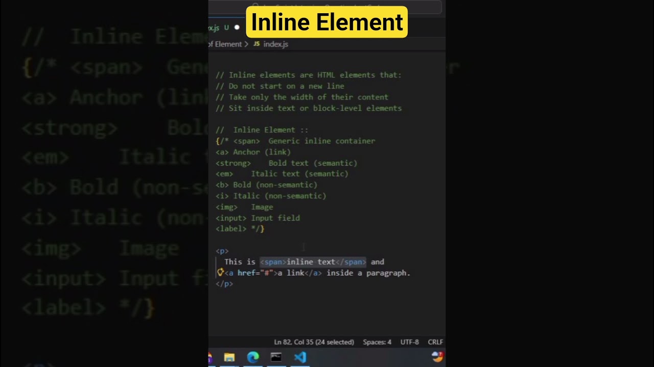 inline element in html | interview question 
