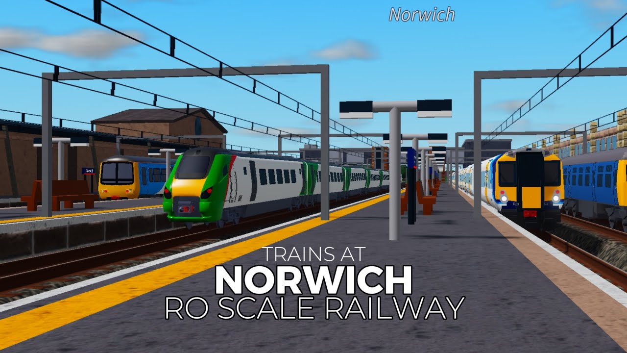 Busy day of trains at Norwich (Ro Scale Railway) - YouTube