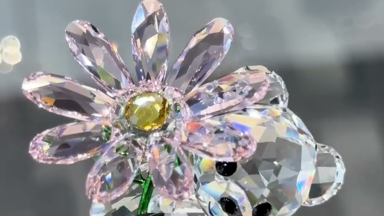 Swarovski Kris Bear A Daisy for You Crystal Figurine Value - YouTube