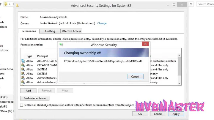 How To Gain Permission/Rights To System32 Folder on Microsoft Windows 8, Windows 8.1 & Windows 10