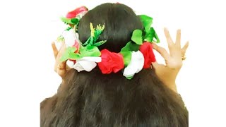 How to make flower crown| at home| simple paper flower tiara |flower hairband