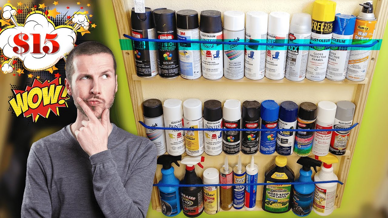 DIY Can Storage Rack For All The Spray Cans Finishing Supplies In diy-can-storage-rack-for-all-the-spray-cans-finishing-supplies-in