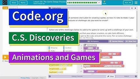 Game Design Process Lesson 20 Puzzle 17 Code.org Tutorial with Answers