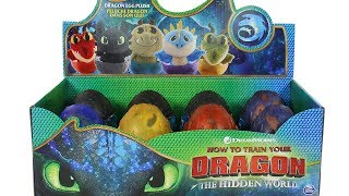 How to Train Your Dragon: The Hidden World Dragon Egg Plush Full Set Unboxing Toy Review