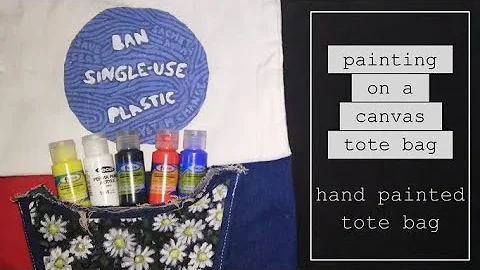 (☆▽☆) Painting on a Canvas Tote Bag | Hand Painted Tote Bag| Kriss Tinge