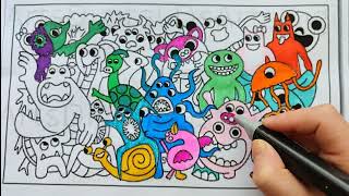 GARTEN OF BANBAN | Coloring pages mix | How to color Garten of banban | NCS music #youtube