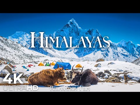 The Himalayas in 4K • Majesty of Everest Peak with Relaxing Music 
