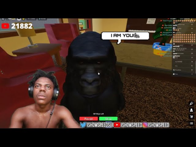 Ishowspeed meets a MONKEY on Roblox 🦍😭 class=