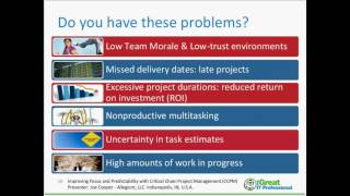 Improving Focus and Predictability with Critical Chain Project Management CCPM