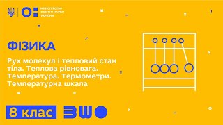 8 клас. Фізика. Рух молекул і тепловий стан тіла. Теплова рівновага. Температура. Термометри